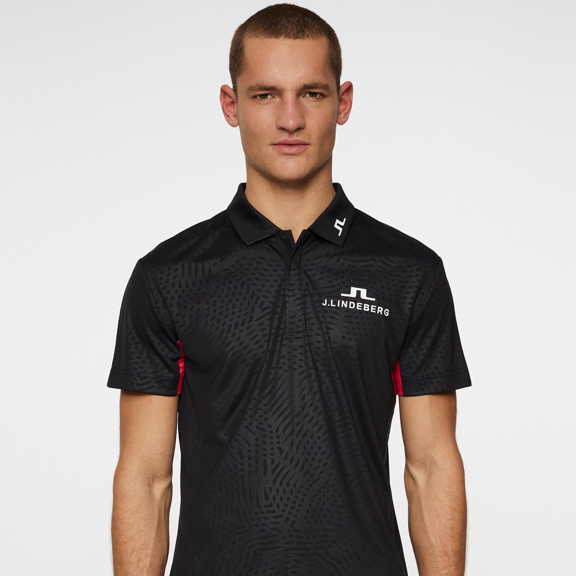 J Lindeberg Masters Dario Tour Mens Golf Polo Shirt Masters 25 Black